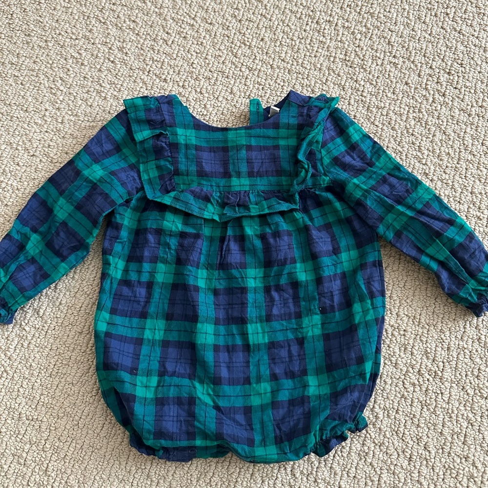 Janie and Jack baby girl plaid romper